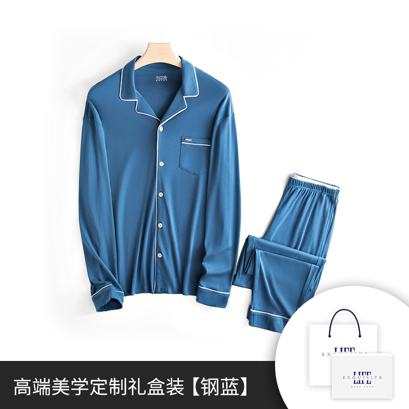 Shuirou Tiansi algodón primavera, otoño e invierno pantalones de manga larga para hombres pijamas estilo delgado puede salir en stock de servicio a domicilio