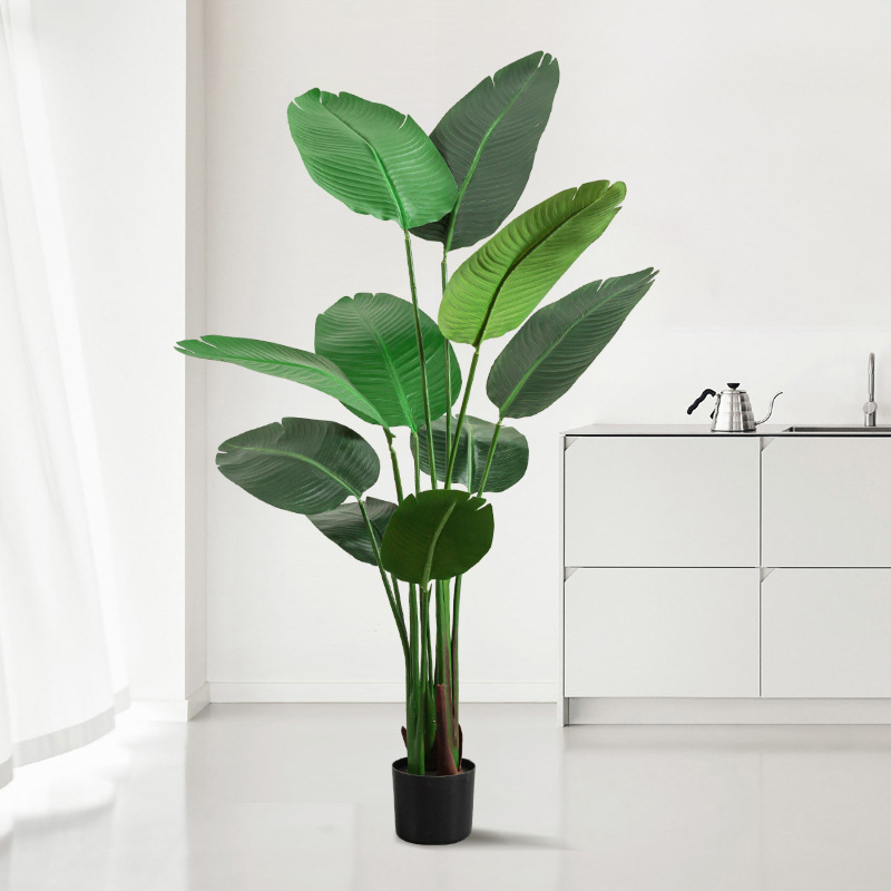 Venta directa de fábrica simulación viajero plátano planta verde piso planta grande pájaro del paraíso planta en maceta decoración del hogar se puede personalizar