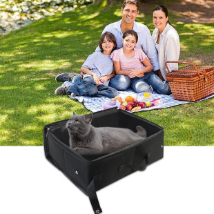 Pet supplies foldable cat litter box out of portable cat toilet scratch-resistant bite-resistant drip-resistant fabric cat litter bag