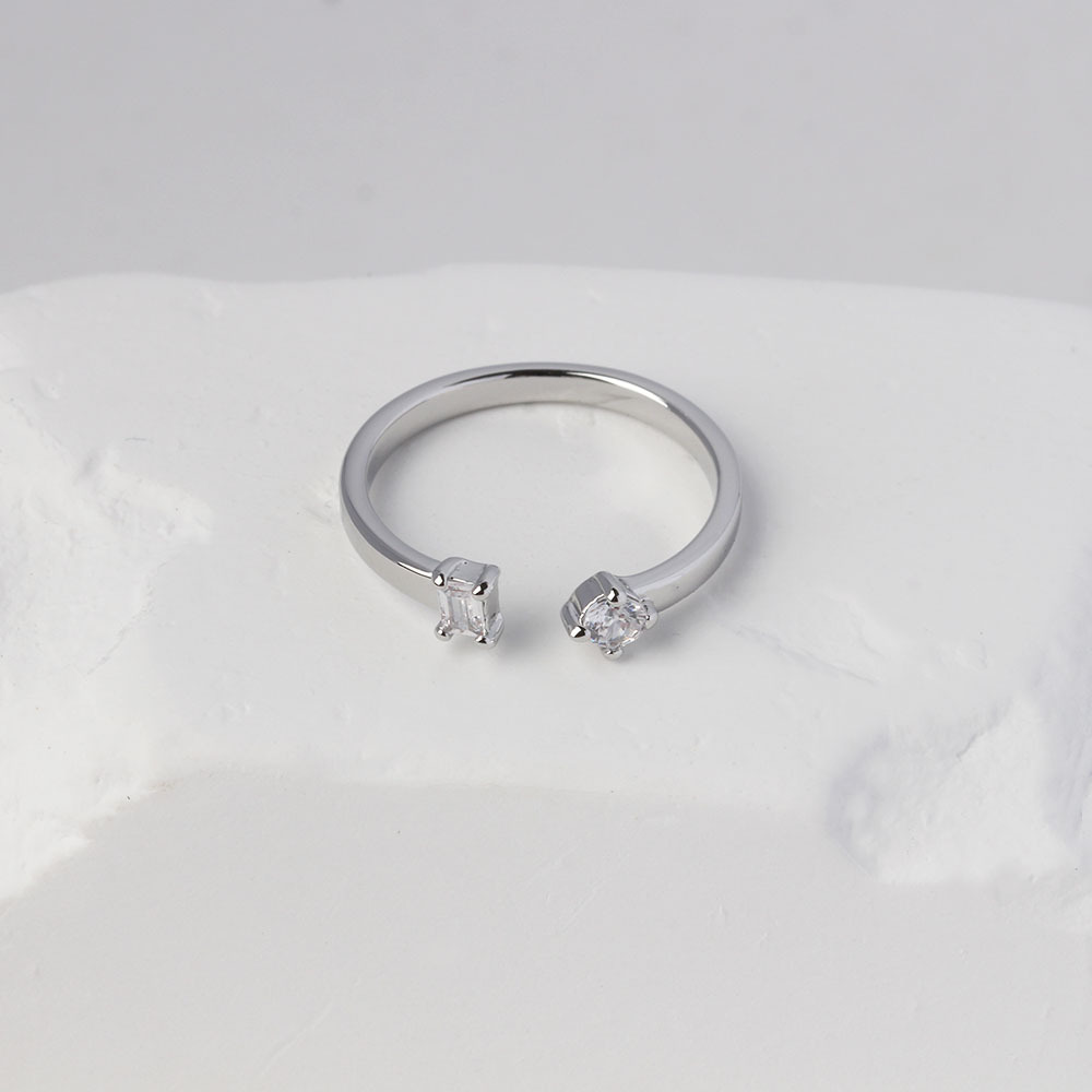 Fashion Simple Style Geometric Copper Plating Zircon Rings