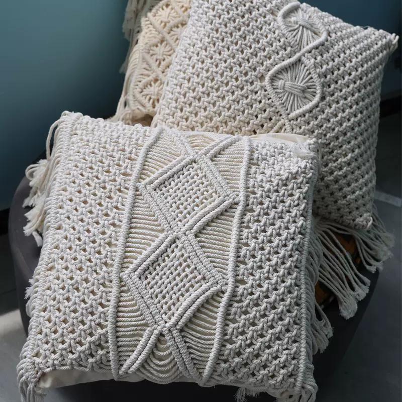 Плетёлая подушка, наволочка, handmade, (международная торговля)