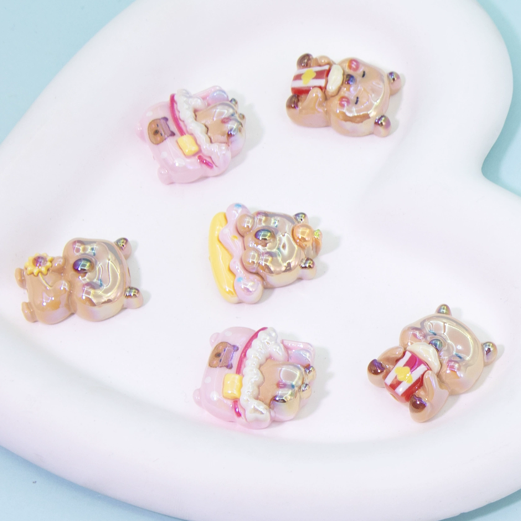 Food play with accessories, cream phone case, hair accessory, with little bears, DIY