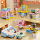 Square Orange Building Blocks FC8298 Mini Furniture Dresser Assembled Children's Educational Toys Girls Birthday Gift Box