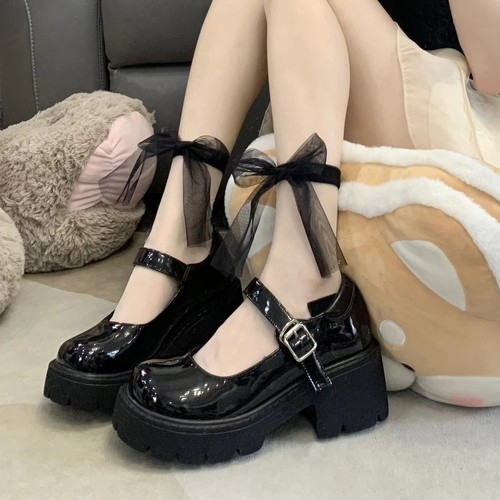 Loafers  Summer Style Round Toe Small Leather Shoes Japanese Style JK Uniform Thick Soled Lady Mary Jane Shoes Women's Ins Trend