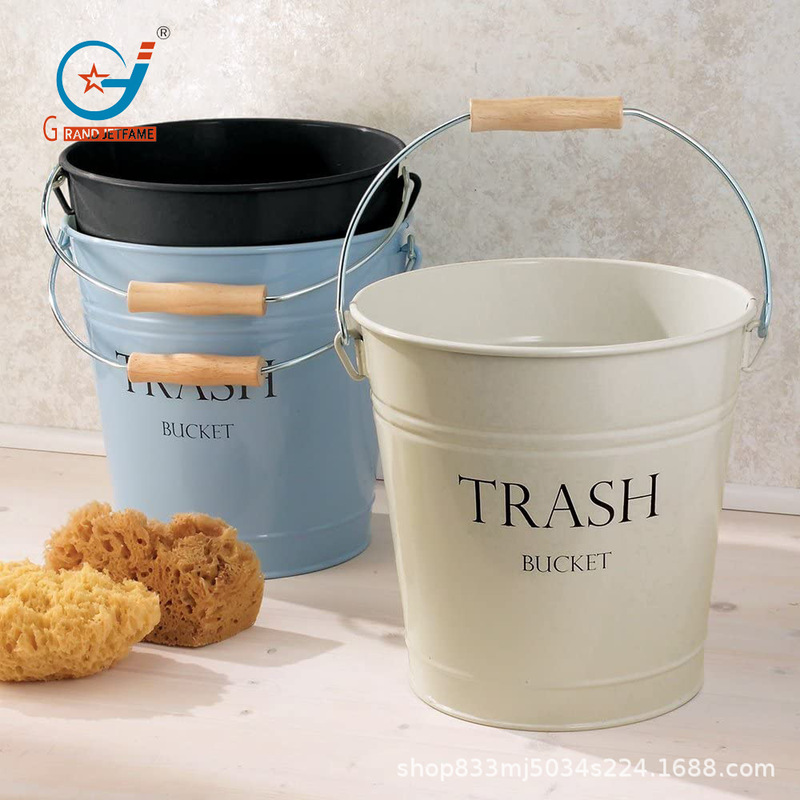 Factory 43 liters indoor and outdoor trash can European and American iron large trash can wholesale hand painted indoor iron storage box Factory 43 liters indoor and outdoor trash can European and American iron large trash can wholesale hand painted indoor iron storage box