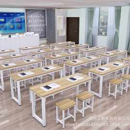 学校辅导班中小学生课桌托管补习桌单双人培训桌椅组合围棋书法桌