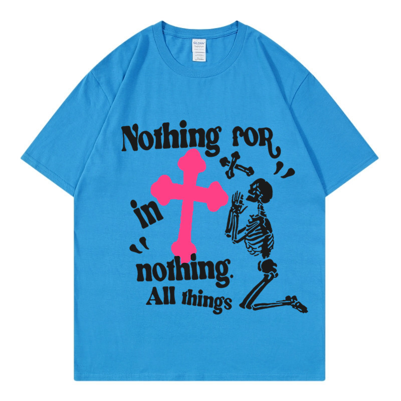 16 color men's design with floral design oversize American street niche couple ins short sleeved T-shirt_voghion.com