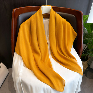 New retro solid color cotton and linen scarf large size square scarf thin sunscreen shawl scarf decoration all-matching women's autumn and winter