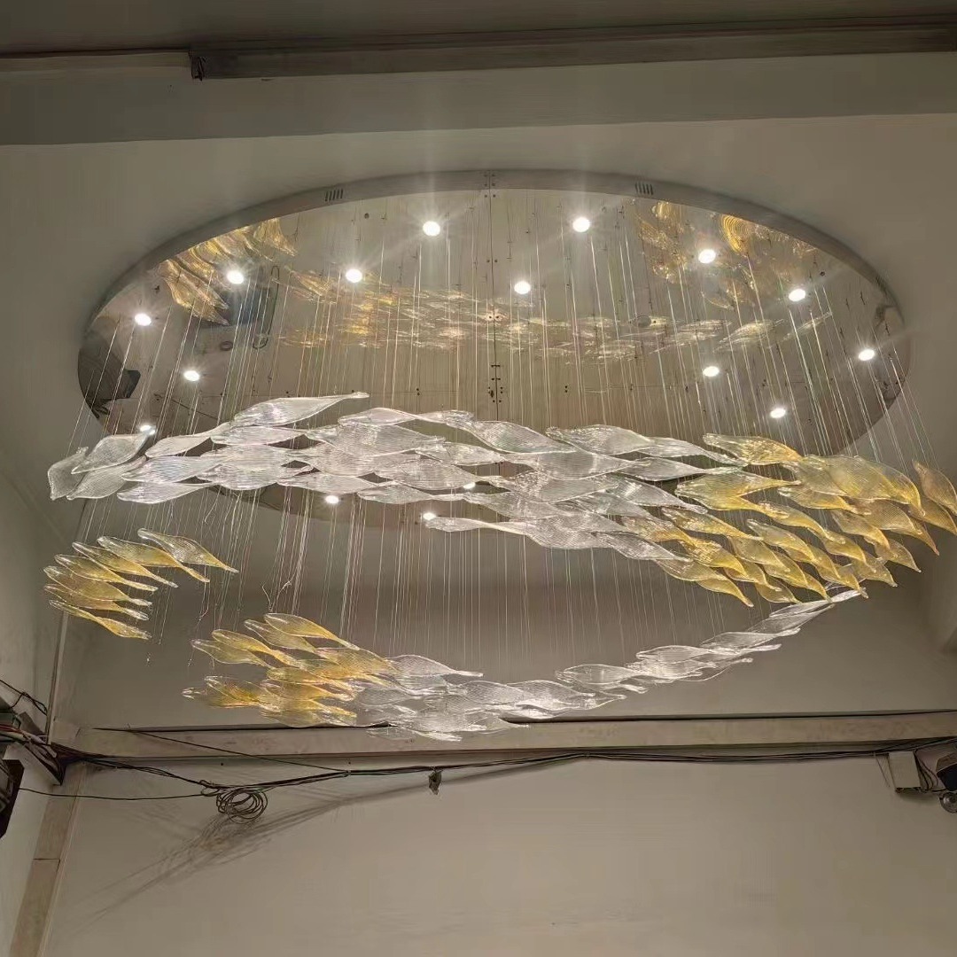 Glass process leaf air suspension mall hotel lobby non -standard…