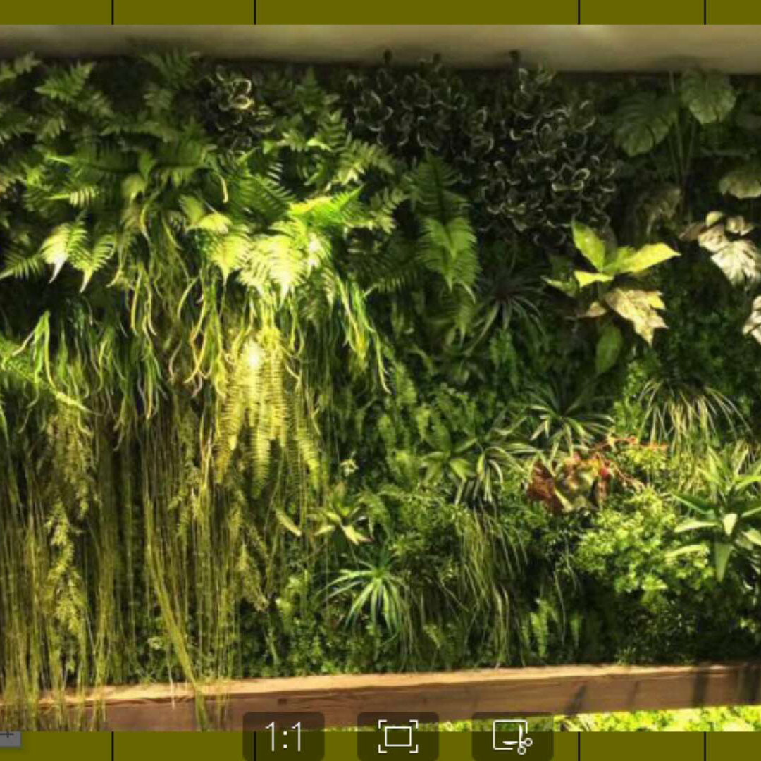 Simulación exquisita pared de plantas ingeniería de paisaje fábrica de pared de plantas tropicales artificial simulación retardante de llama planta de pared verde