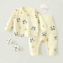 秋冬宝宝秋衣秋裤套装a类婴儿纯棉套装无骨打底男女童高腰裤套装
