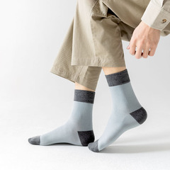 日系網眼純色襪子男棉批發廠家春夏新款薄男士中筒休閒商務男襪潮