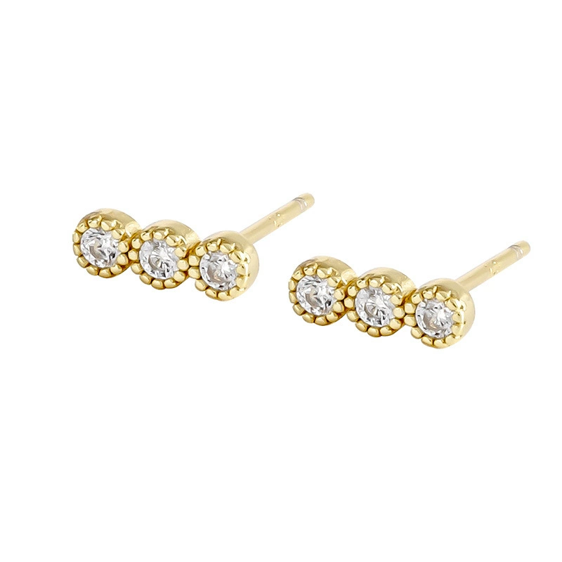 榕树下 Tide, sophisticated small universal earrings, silver 925 sample, simple and elegant design, Korean style