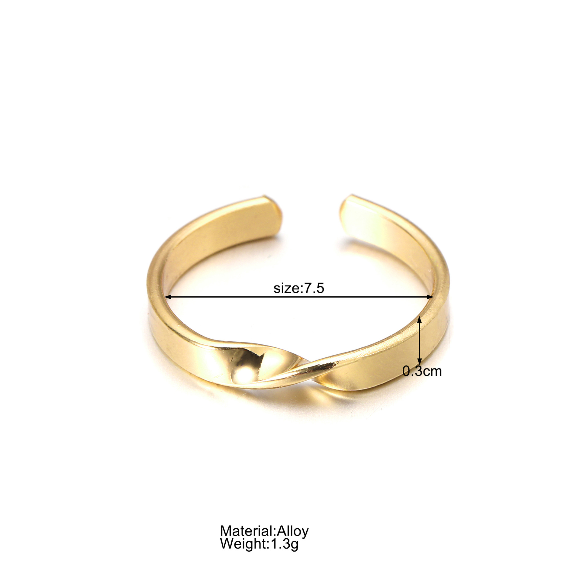 Irregular Twist Open Ring Minimalist Mobius Style Adjustable Ring_voghion.com