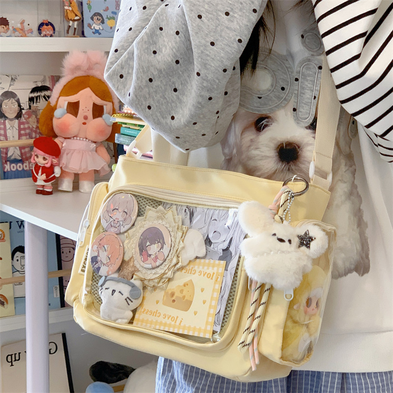 Women's Academy Style Versatile Large Capacity Crossbody Bag, Transparent Ita Bag For Badges, Shoulder Bag For School, Messenger Bag - Thumbnail 7