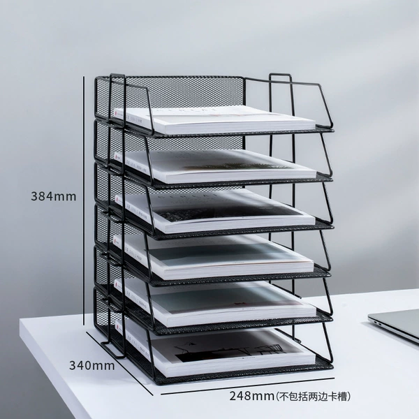 Six -layer vertical metal combination file frame/black