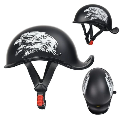 Motorcycle Safety Supplies — Certified Electric Motorcycle Helmet for - matt-black-eagle-mhead-circumference-55-56cm