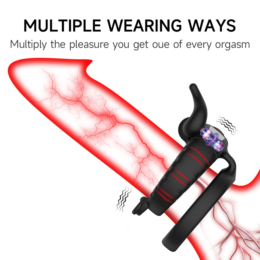 Bull Head Vibrating Ring with Prostate Massager, 10 Frequencies, Magnetic USB Charging — detail image 4