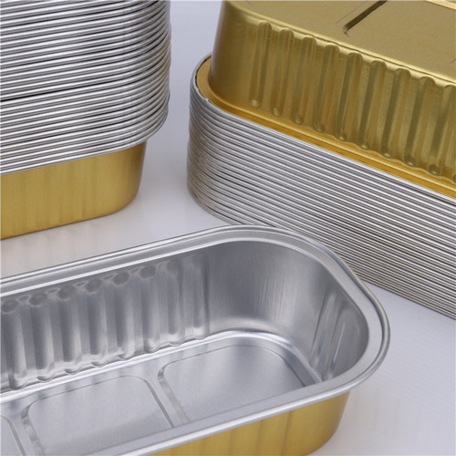 Grilled durian aluminum foil lunch box gold disposable tin foil box rectangular packaging box barbecue commercial household baking bowl