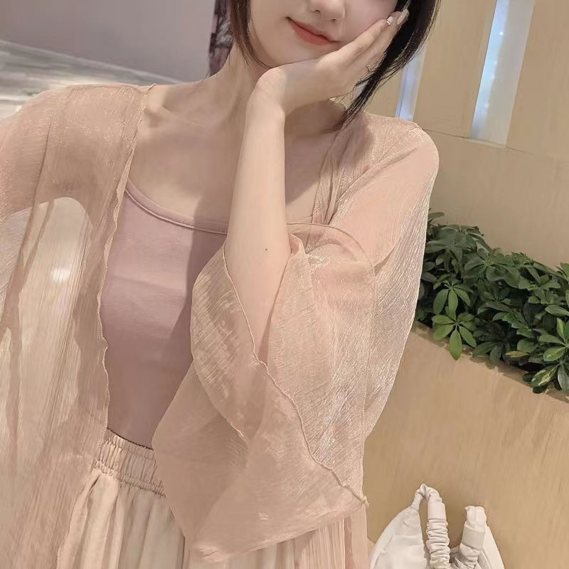 Super Fairy Soft Yarn Chiffon Sunscreen Clothing Women's Outerwear Summer Cardigan Thin Coat Shawl Lightweight Breathable Blouse Clothing for Women