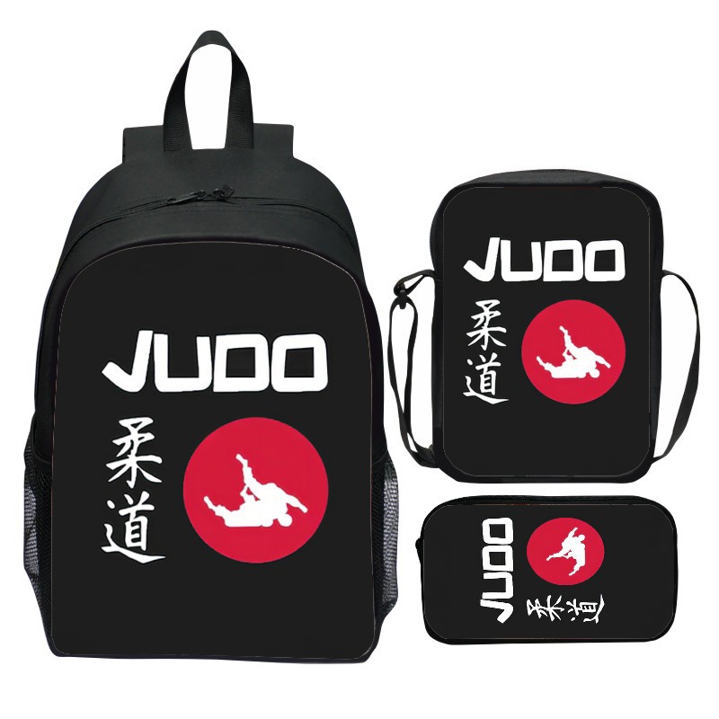 New Printed Judo Judo Three-Piece Suit School Bag Cartoon Karate Casual Lightweight Primary School Student Backpack Male
