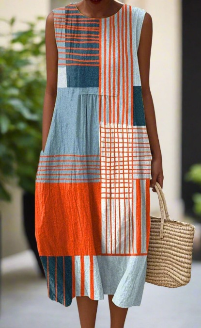 Summer New Sleeveless Printed Temperament Long Dress Dress Casual O1CN01mmFCs92Ao6DBhztXL !!2216124918249 0 Cib