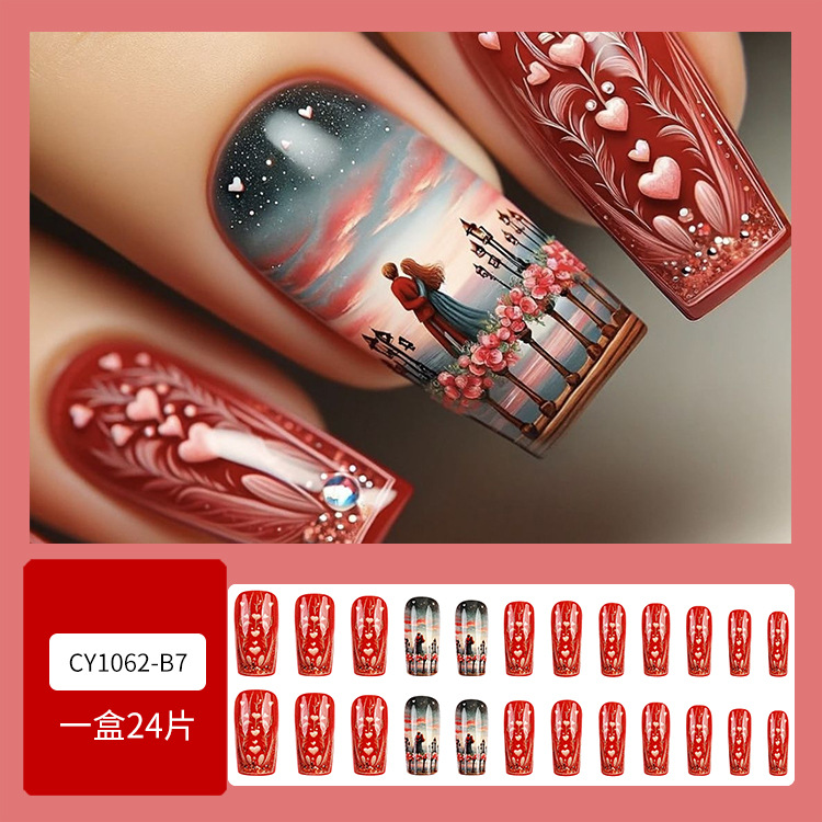 Estilo caliente europeo y americano, uñas largas, uñas postizas de sentido de alta calidad, uñas de ballet trapezoidal largas, piezas de uñas al por mayor