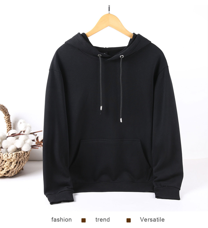 Sweatshirt autumn new item hoodie loose shoulder solid color trendy brand long sleeved men's pullover jacket_voghion.com
