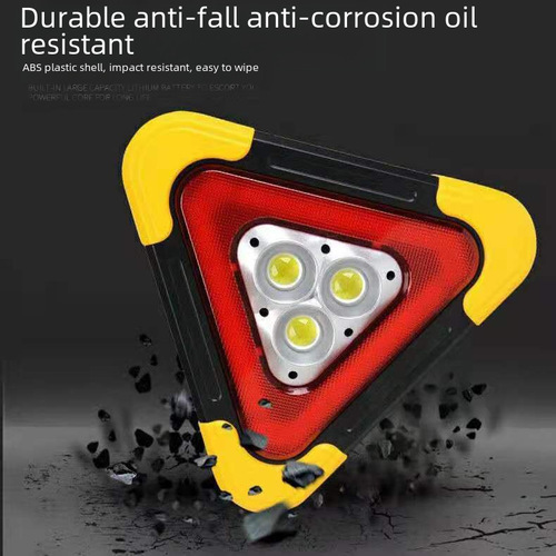 Solar Warning Light LED Charging Lighting Car Trailer Warning Sign Triangle Emergency Flashing Light Work Light