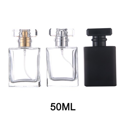 30ml 50ml screw square glass perfume bottle cosmetics hydrating spray bottle packaging material glass empty bottle