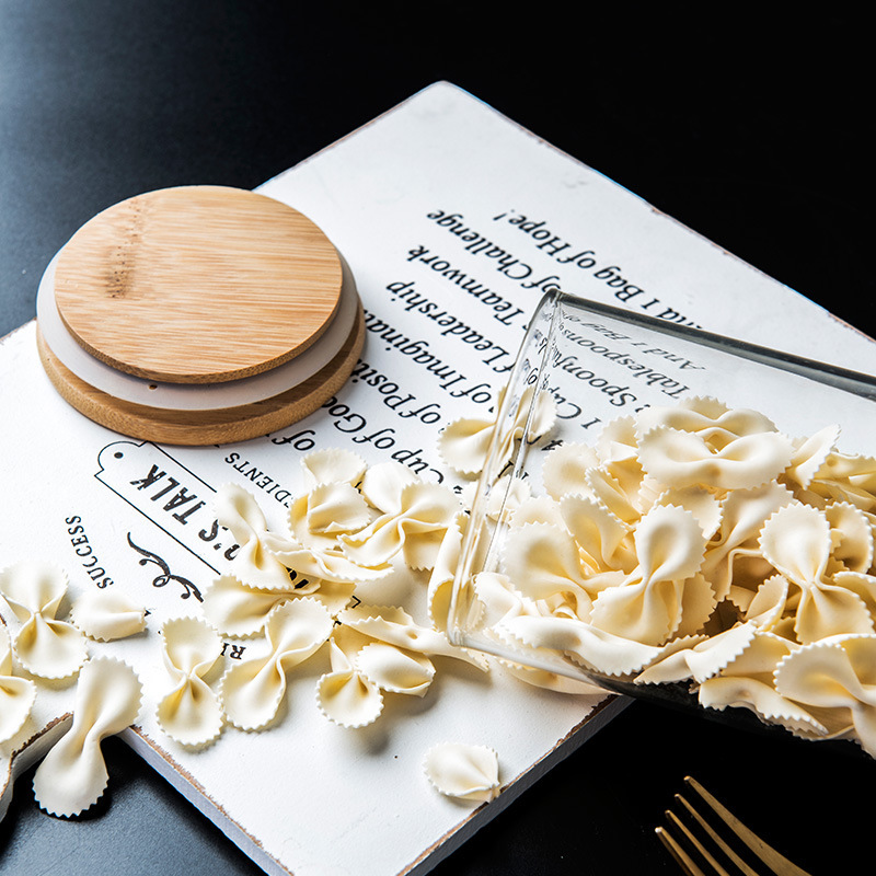 Tanque de almacenamiento sellado de vidrio transparente con alto contenido de borosilicato, botella de vidrio de almacenamiento de bocadillos de frutas secas, tanque de almacenamiento con tapa de madera de bambú a prueba de humedad