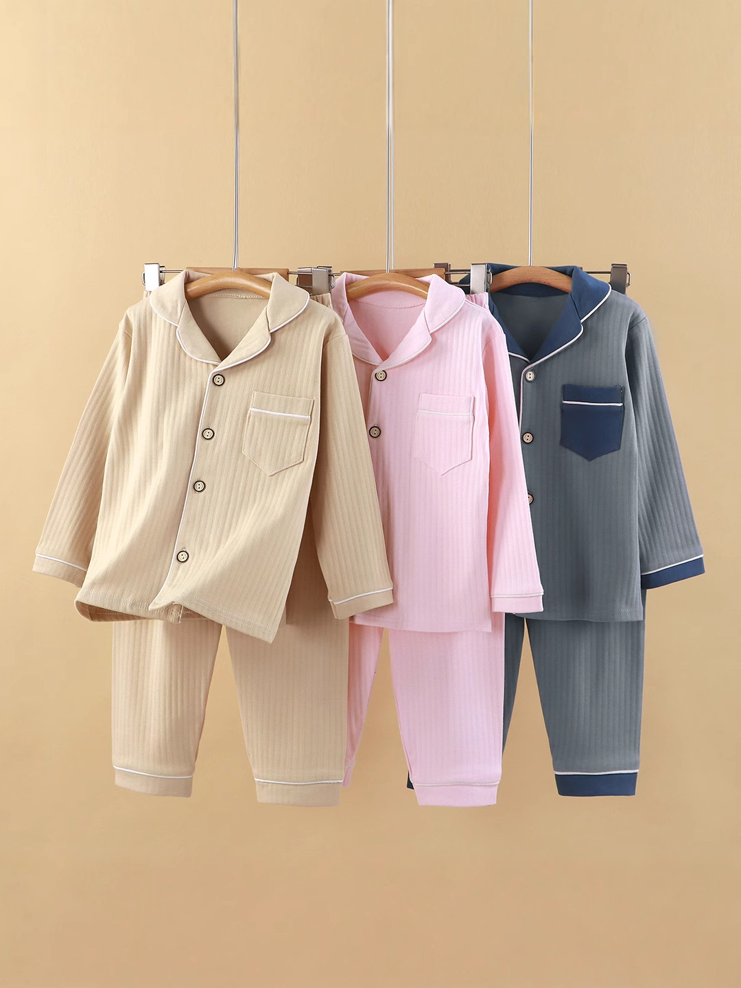 Pajamas de ropa de hogar para niños, camisetas de algodón para niños y niñas, pijamas para niños de otoño y invierno