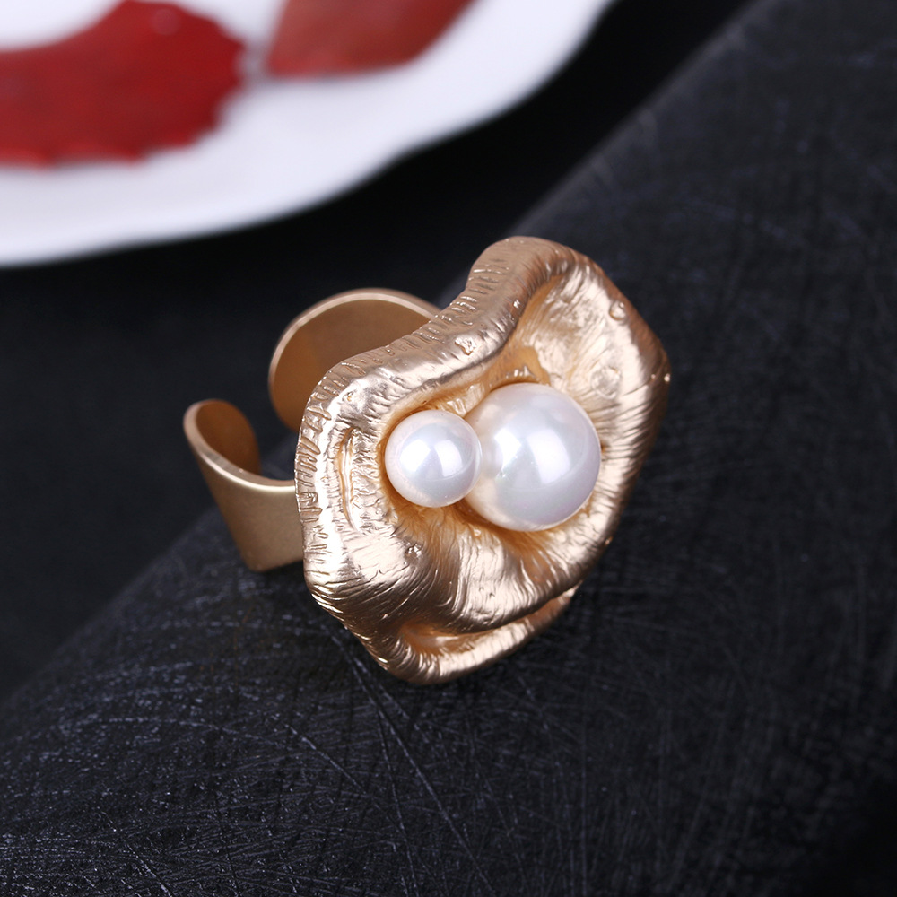 Anelli all'ingrosso in argento con perle, gioielli vintage di nicchia di alta qualità, in saldo transfrontaliero_voghion.com