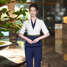 7812高牢度不褪色美容师工作服采耳气质高端时尚足浴足疗店技师服