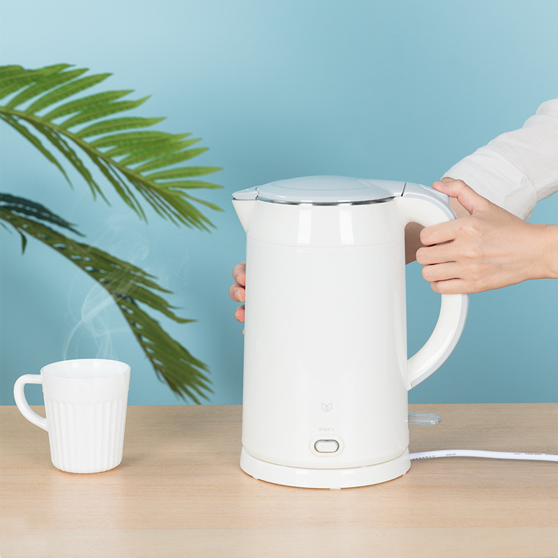 Deli 85613 aislamiento Hervidor eléctrico 1.7L Blanco de gran capacidad de acero inoxidable hervidor simple oficina en casa