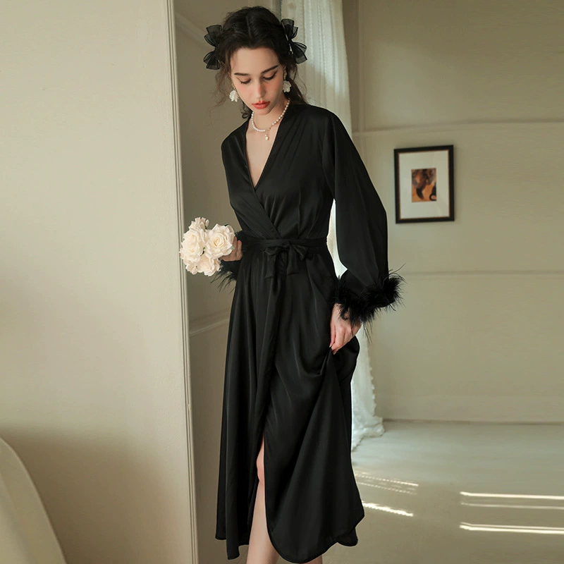 Bathrobe for bride, long bridesmaid dress