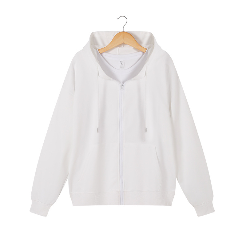 Otoño y invierno delgado ropa de trabajo camisa publicitaria de mangas largas chaqueta encapuchada personalizada chaqueta con cremallera logotipo impreso personalizado