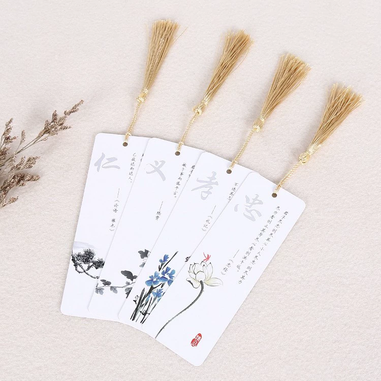 Оптовые бумажные закладки, индивидуальные культурные и креативные подарки, креативные закладки с кисточками, закладки в китайском ретро-стиле, печать по индивидуальному заказу
