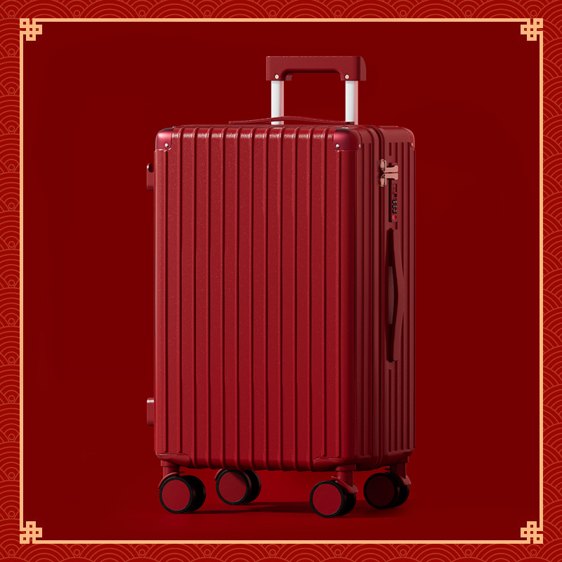 Maleta roja de bodas de 20 pulgadas, caja de tracción de bodas de gran capacidad, caja de contraseña de boda 28