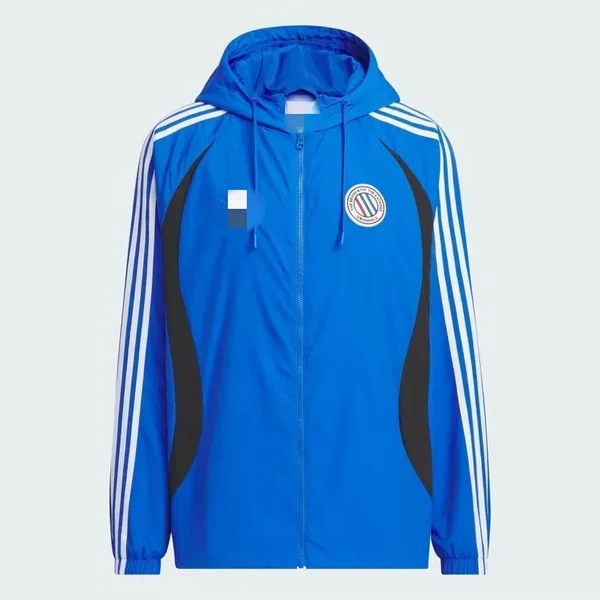26 Retro Sports Loose Hooded Jacket for Men and Women, Spliced Hooded Loose Three-Stripe Windbreaker Jl8360
