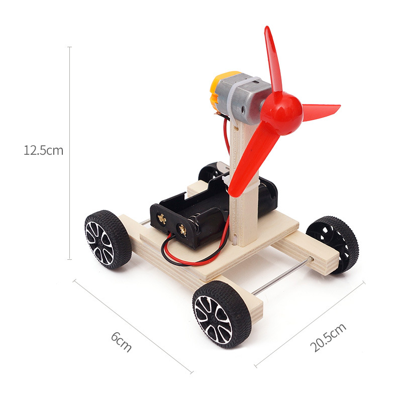 科技小制作diy风力车空气动力车幼儿园小学科学手工益智科教器材