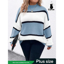 Z 47536 Striped round neck long sleeve knitwear ����Բ�쳤��