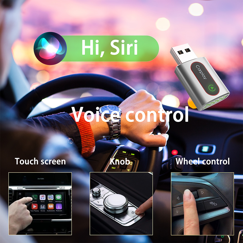 Mini wireless carplay adapter for car connectivity, Android Auto two-in-one converter, does not overheat
