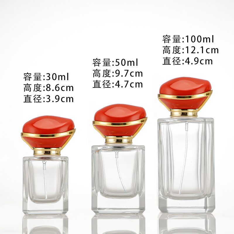Botella de perfume puntual, material blanco de cristal transparente, botella de embalaje cosmético de vidrio, botella de relleno de perfume en aerosol de bayoneta, botella vacía