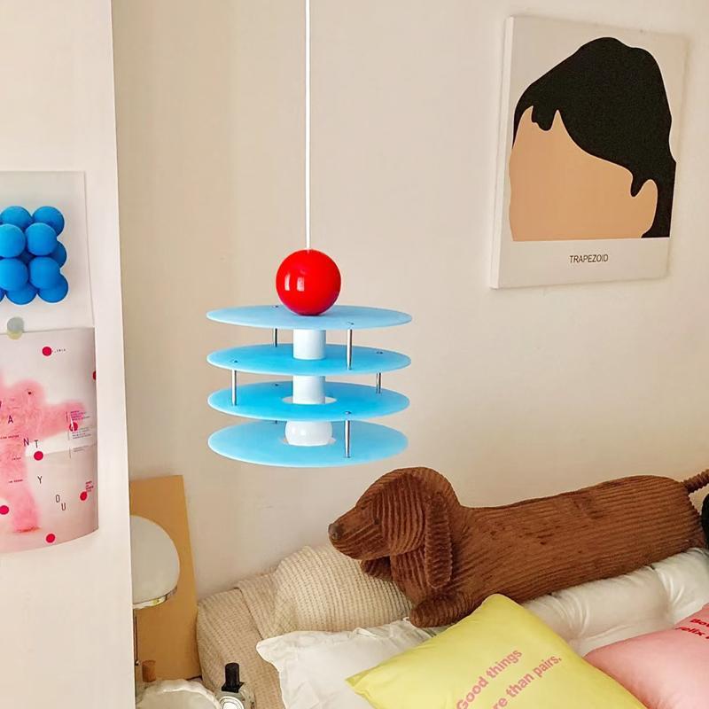 法式孟菲斯儿童房卧室床头护眼吊灯ins多巴胺餐厅吧台亚克力吊灯|undefined