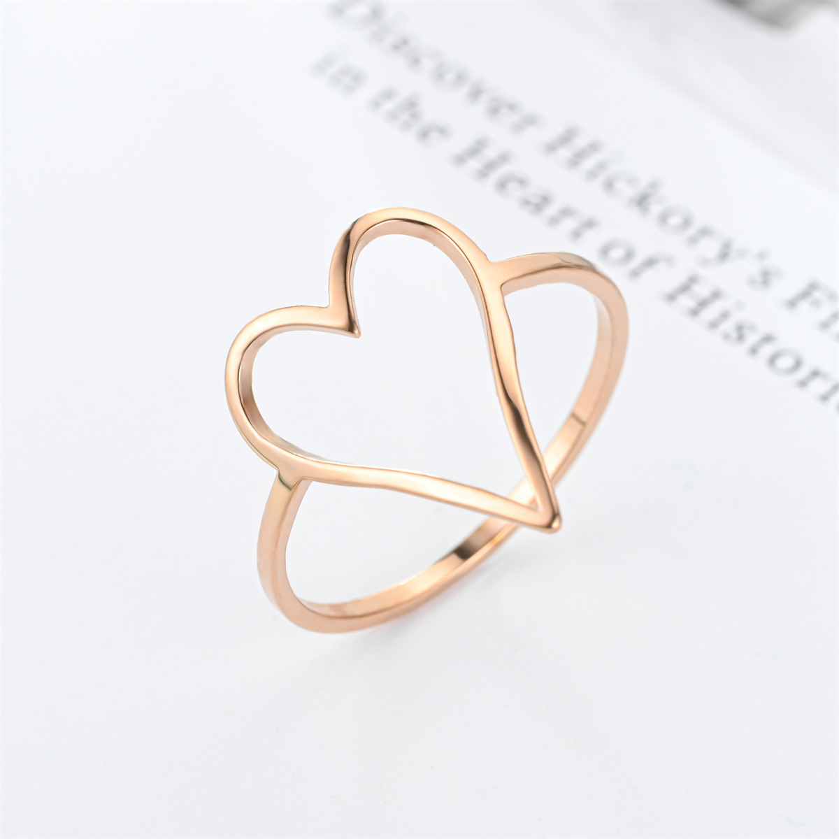 Simple Style Heart Shape Titanium Steel Plating Rings