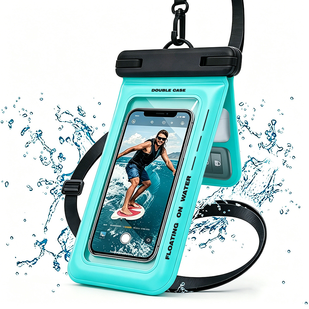 Amazon's Best-Selling New Sponge Floating Waterproof Phone Case, Dual-Compartment Dual-Bag Phone Protector for Swimming and Rafting