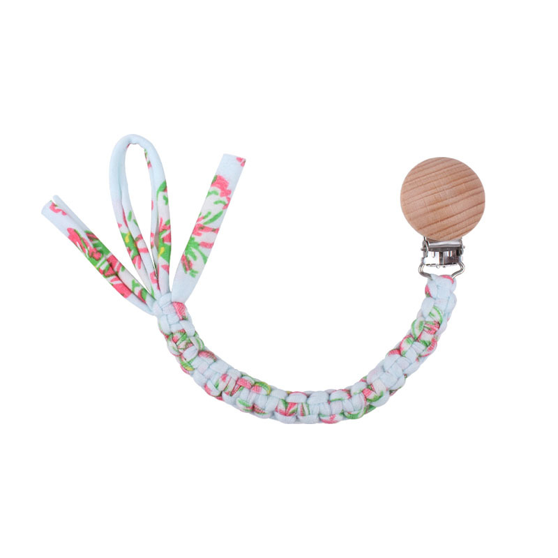 Suministros para bebés Clip de pezón de haya DIY bebé creativo tejido a mano color mezclado pezón cuerda cadena anti-caída
