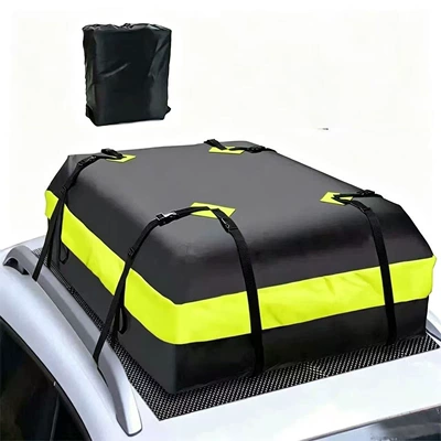 car roof storage bag, waterproof luggage – Kempinq və səyahət - yellow-420d-roof-bag