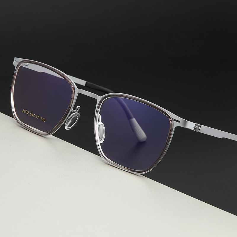 2002 Linde same eyebrow frame glasses frame men's light metal glasses frame near-vision flat lens wholesale